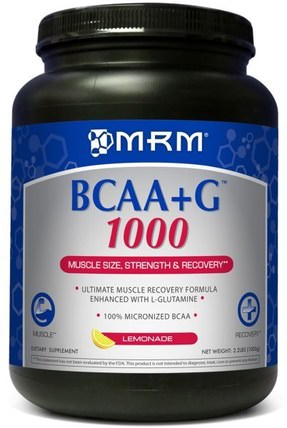 BCAA + G 1000, Lemonade, 2.2 lbs (1000 g) by MRM, 補充劑，氨基酸，bcaa（支鏈氨基酸） HK 香港
