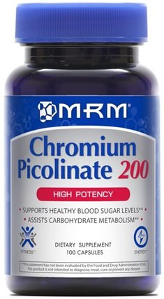 Chromium Picolinate 200, High Potency, 100 Capsules by MRM, 補品，礦物質，吡啶甲酸鉻，美容，抗衰老 HK 香港