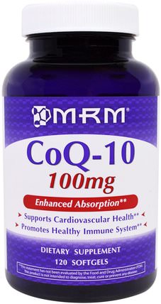 CoQ-10, 100 mg, 120 Softgels by MRM, 補充劑，輔酶q10，coq10，健康 HK 香港