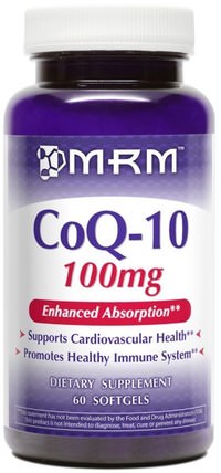 CoQ-10, 100 mg, 60 Softgels by MRM, 補充劑，輔酶q10，coq10，健康 HK 香港