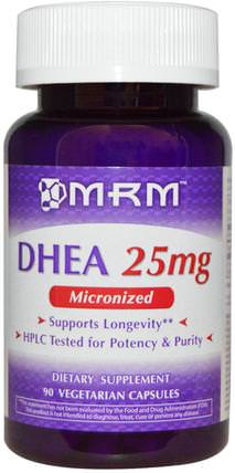 DHEA, 25 mg, 90 Veggie Caps by MRM, 補充劑，孕烯醇酮，dhea HK 香港