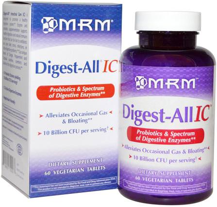 Digest-All IC, 60 Veggie Tabs by MRM, 補充劑，消化酶 HK 香港