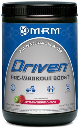 Driven, Pre-Workout Boost, Strawberry-Kiwi, 12.3 oz (350 g) by MRM, 運動，鍛煉，肌肉 HK 香港