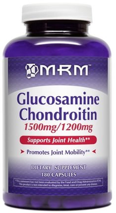 Glucosamine Chondroitin, 1500 mg/1200 mg, 180 Capsules by MRM, 補充劑，氨基葡萄糖軟骨素，健康，骨骼，骨質疏鬆症，關節健康 HK 香港