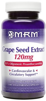 Grape Seed Extract, 120 mg, 100 Veggie Caps by MRM, 補充劑，抗氧化劑，葡萄籽提取物，健康，心臟心血管健康，心臟支持 HK 香港