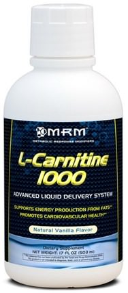 L-Carnitine 1000, Natural Vanilla Flavor, 17 fl oz (503 ml) by MRM, 美容，抗衰老 HK 香港