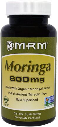 Moringa, 600 mg, 60 Veggie Caps by MRM, 草藥，辣木膠囊，健康，能量 HK 香港