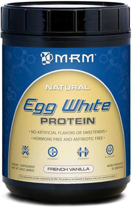 Natural Egg White Protein, French Vanilla, 24 oz (680 g) by MRM, 補充劑，蛋白質，蛋清蛋白 HK 香港
