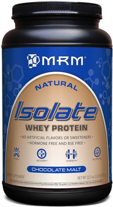 Natural Isolate Whey Protein, Chocolate Malt, 32.5 oz (922 g) by MRM, 補充劑，乳清蛋白 HK 香港