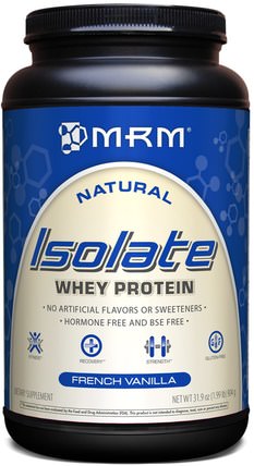 Natural Isolate Whey Protein, French Vanilla, 3.19 oz (904 g) by MRM, 補充劑，乳清蛋白 HK 香港