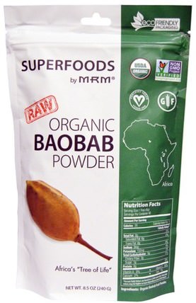Organic Baobab Powder, 8.5 oz (240 g) by MRM, 補充劑，抗氧化劑，超級食品 HK 香港
