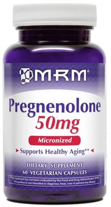 Pregnenolone, 50 mg, 60 Veggie Caps by MRM, 補充劑，孕烯醇酮50毫克 HK 香港