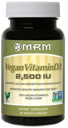 Vegan Vitamin D3, 2.500 IU, 60 Vegan Capsules by MRM, 維生素，維生素D3 HK 香港