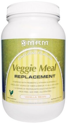 Veggie Meal Replacement, Vanilla Bean, 3 lbs (1.361 g) by MRM, 補充劑，代餐奶昔 HK 香港
