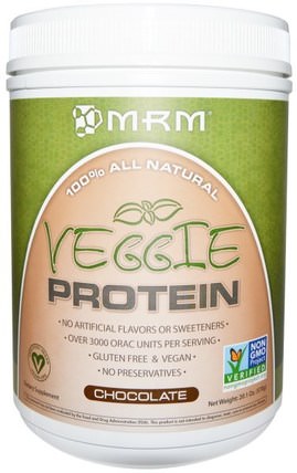 Veggie Protein, Chocolate, 20.1 oz (570 g) by MRM, 補充劑，蛋白質 HK 香港