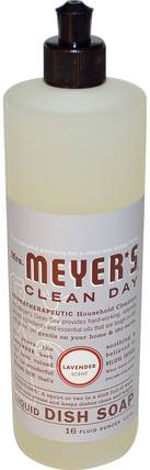 Liquid Dish Soap, Lavender Scent, 16 fl oz (473 ml) by Mrs. Meyers Clean Day, 家庭，洗碗，洗碗皂 HK 香港