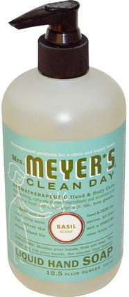 Liquid Hand Soap, Basil Scent, 12.5 fl oz (370 ml) by Mrs. Meyers Clean Day, 洗澡，美容，肥皂 HK 香港