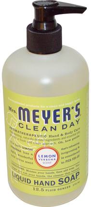 Liquid Hand Soap, Lemon Verbena Scent, 12.5 fl oz (370 ml) by Mrs. Meyers Clean Day, 洗澡，美容，肥皂 HK 香港