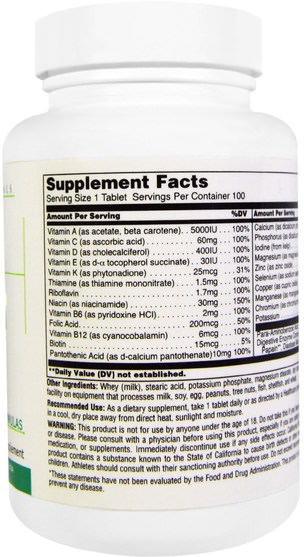 多種維生素 - Universal Nutrition, Daily Formula, Multi Vitamin & Mineral Complex, 100 Tablets