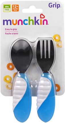 Grip, Fork & Spoon by Munchkin, 兒童健康，兒童食品，廚具，餐具勺子叉子 HK 香港