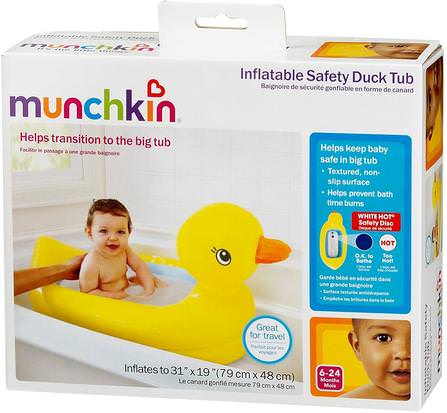 Inflatable Safety Duck Tub, 1 Tub by Munchkin, 兒童健康，兒童玩具，洗澡玩具 HK 香港