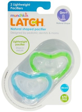 Latch, Lightweight Pacifiers, 0 + Months, 2 Pacifiers by Munchkin, 兒童健康，嬰兒，兒童，奶嘴 HK 香港