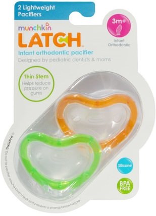 Latch, Lightweight Pacifiers, 3 + Months, 2 Pacifiers by Munchkin, 兒童健康，嬰兒，兒童，奶嘴 HK 香港