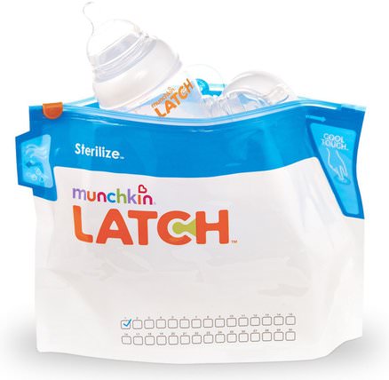 Latch, Sterilizer Bags, 6 Bags by Munchkin, 兒童健康，兒童食品，嬰兒餵養和清潔 HK 香港