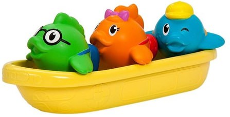 School of Fish, 3 Fish & Boat Kit by Munchkin, 兒童健康，兒童玩具，洗澡玩具 HK 香港