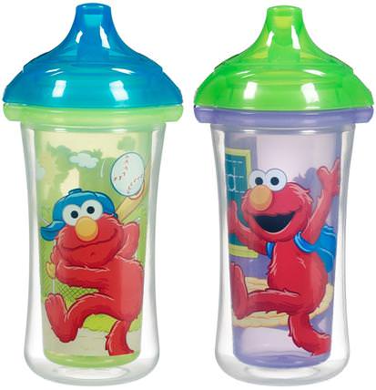 Sesame Street, Insulated Sippy Cups, 9 oz (266 ml) Each by Munchkin, 兒童健康，兒童食品 HK 香港