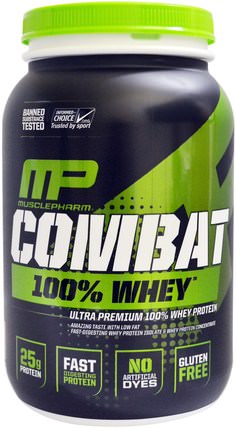 Combat 100% Whey Protein, Strawberry, 2 lbs (907 g) by MusclePharm, 補充劑，乳清蛋白 HK 香港