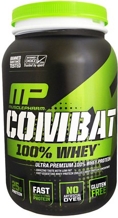 Combat 100% Whey, Vanilla, 32 oz (907 g) by MusclePharm, 補充劑，乳清蛋白，肌肉 HK 香港