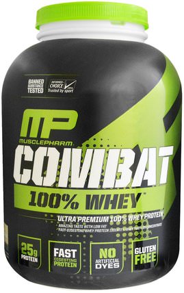 Sport Series, Combat 100% Whey Protein, Cookies n Cream, 5 lbs (2269 g) by MusclePharm, 補充劑，乳清蛋白，肌肉 HK 香港