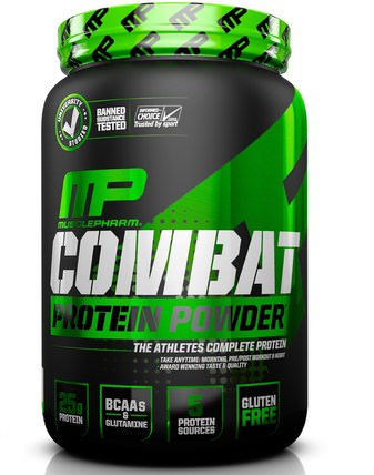 Combat, Protein Powder, Vanilla, 32 oz (907 g) by MusclePharm, 補充劑，蛋白質 HK 香港