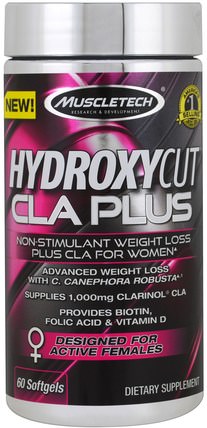 Hydroxycut CLA Plus, 60 Softgels by Muscletech, 減肥，飲食，運動 HK 香港