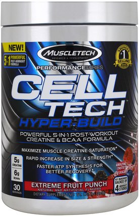 Performance Series, Cell Tech Hyper-Build, Extreme Fruit Punch, 1.07 lbs (485 g) by Muscletech, 體育 HK 香港