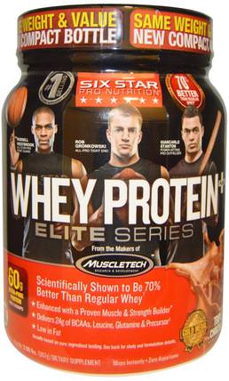 Six Star Pro Nutrition, Whey Protein Plus, Elite Series, Triple Chocolate, 2.00 lbs (907 g) by Six Star, 補充劑，乳清蛋白，運動 HK 香港
