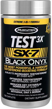 Test 3X, SX-7, Black Onyx, 120 Caplets by Muscletech, 體育 HK 香港