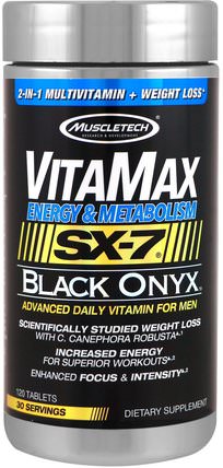 VitaMax, Energy & Metabolism, SX-7, Black Onyx, For Men, 120 Tablets by Muscletech, 減肥，飲食，運動 HK 香港
