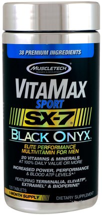 VitaMax Sport, SX-7, Black Onyx, For Men, 120 Tablets by Muscletech, 減肥，飲食，運動 HK 香港