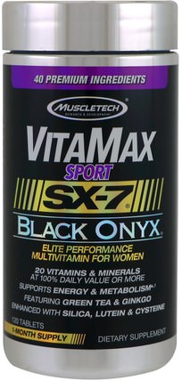 VitaMax Sport, SX-7, Black Onyx, For Women, 120 Tablets by Muscletech, 減肥，飲食，運動 HK 香港