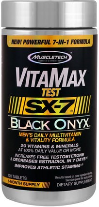 Vitamax Test, SX-7, Black Onyx, 120 Tablets by Muscletech, 減肥，飲食，運動 HK 香港