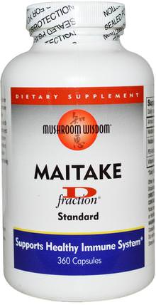 Maitake D-Fraction, Standard, 360 Capsules by Mushroom Wisdom, 補充劑，藥用蘑菇，香菇，蘑菇膠囊 HK 香港