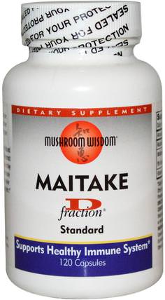 Maitake D Fraction, Standard, 120 Capsules by Mushroom Wisdom, 補充劑，藥用蘑菇，香菇，蘑菇膠囊 HK 香港