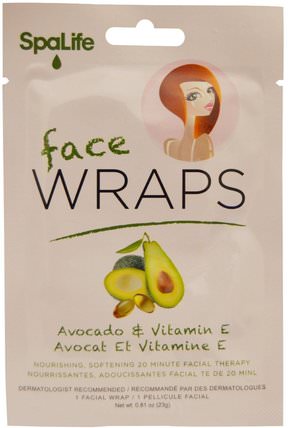Face Wraps, Avocado & Vitamin E, 1 Facial Wrap by My Spa Life, 美容，面膜，面膜 HK 香港