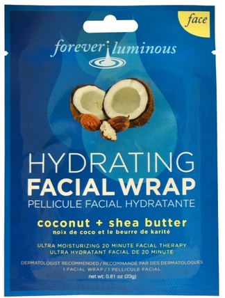 Forever Luminous, Hydrating Facial Wrap, Face, 1 Facial Wrap, 0.81 oz (23 g) by My Spa Life, 美容，面膜，面膜，面部護理 HK 香港