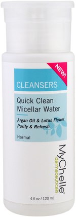Cleansers, Quick Clean Micellar Water, Normal, 4 fl oz (120 ml) by MyChelle Dermaceuticals, 美容，面部護理 HK 香港
