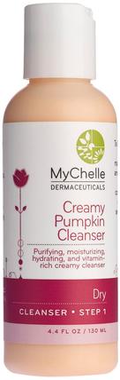 Creamy Pumpkin Cleanser, Dry, Step 1, 4.4 fl oz (130 ml) by MyChelle Dermaceuticals, 美容，面部護理，洗面奶 HK 香港