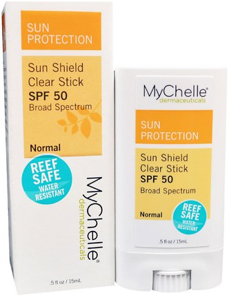 Sun Shield Clear Stick, SPF 50, Normal.5 fl oz (15 ml) by MyChelle Dermaceuticals, 洗澡，美容，防曬霜，面部護理，曬傷防曬 HK 香港