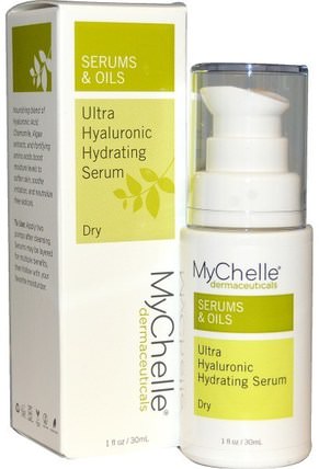 Ultra Hyaluronic Hydrating Serum, Dry, Step 3, 1 fl oz (30 ml) by MyChelle Dermaceuticals, 健康，皮膚精華，美容，透明質酸皮膚 HK 香港
